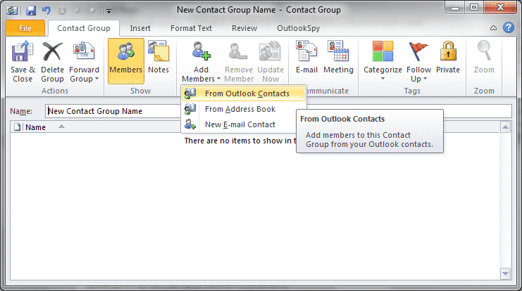 how to create group in outlook email