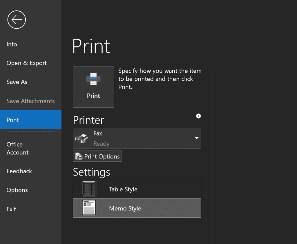 How to Print an Email From Outlook